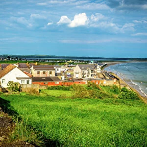 View of Tramore Bay and beach, County Waterford, Ireland