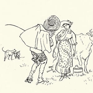 The young Squire flirting with the Milkmaid