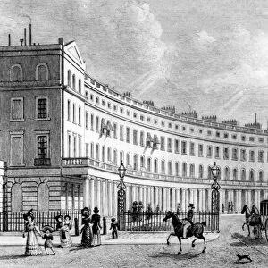 East side of Park Crescent by John Nash, engraved by J. Redway after Thomas H. Shepherd