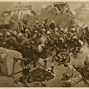 92nd Highlanders and 2nd Gurkhas storming Gundi Mulla Sahibdad during the Battle of Kandahar, Afghanistan, Second Anglo-Afghan War, 1 September 1880 (photogravure)