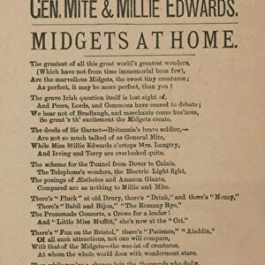 Advertisement for General Mite and Millie Edwards (engraving)