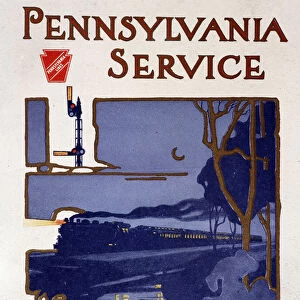 Advertising poster for Pennsylvania Service trains, late 19th century