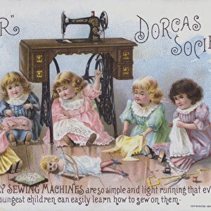 Advertisement for Singer sewing machines (chromolitho)