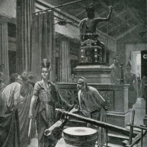 Alexander cutting the Gordian Knot (litho)