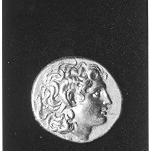 Alexander the Great coin with the rams horn of the Egyptian god Ammon