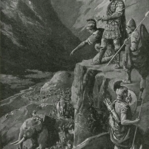 Over the Alps to the gates of Rome (litho)