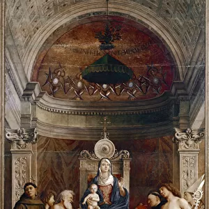 Altarpiece of Saint Job: Virgin and Child with Six Saints and Musicians Angels