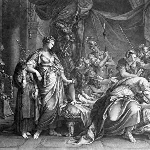 Andromache bewailing the death of Hector, engraved by Domenico Cunego, 1764 (engraving)