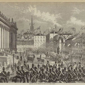 Arrival of Her Majesty at the Town Hall, Leeds (engraving)
