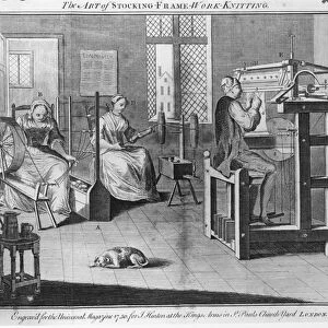 The Art of Stocking-Frame-Work-Knitting, engraved for the Universal Magazine 1750
