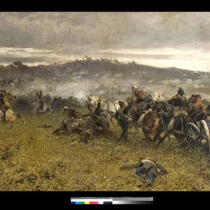 Artillery during the Battle of San Martino, 1887 (oil on canvas)