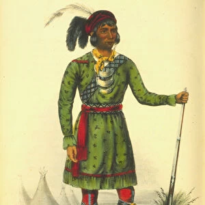 Asseola, a Seminole leader, 1870 (hand-coloured litho)