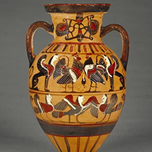 Athenian Attic black-figure Tyrrhenian amphora 575-50 BC (terracotta)