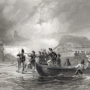 Attempt by the French fleet to land at Bantry Bay, Cork in 1796 (engraving)