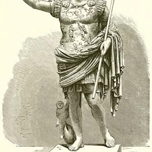 Augustus Caesar. (Found at Pompeii) (engraving)