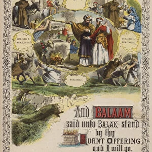 Balak and Balaam (coloured engraving)