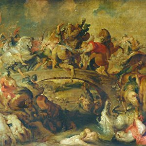 Battle of The Amazons (oil on canvas)