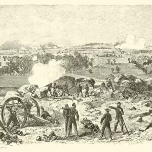 Battle of Gettysburg, Summit of Little Round Top, 2 July, July 1863 (engraving)