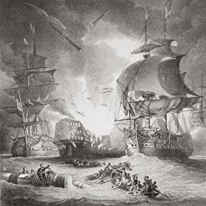 The Battle of the Nile, 1 August 1798, from Illustrations of English and Scottish