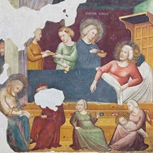 Birth of the Baptist, first half of the 14th century (detached fresco)