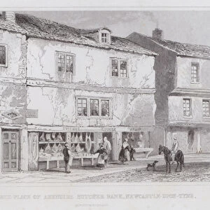Birth-place of Akenside, Butcher Bank, Newcastle-upon-Tyne, Northumberland (engraving)