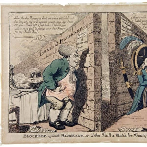 Blockade against Blockade or John Bull a Match for Boney, 1807 (coloured etching)