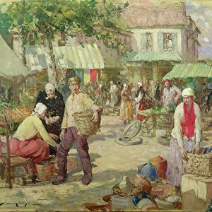 A Breton Market (oil on canvas)