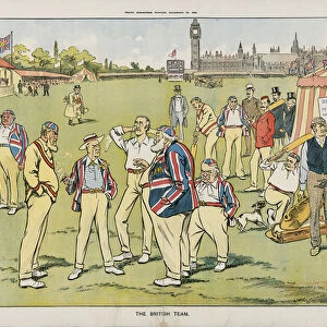 The British Team (colour litho)