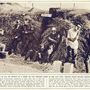 British troops resting somewhere in France, from The Illustrated War News