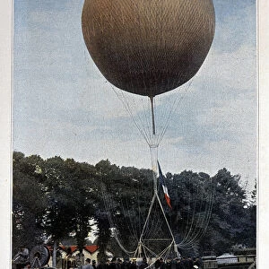 Captive Balloon Ascension - in "Military Album"- Genie, 1892