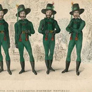 The Four Celebrated Bohemian Brothers (coloured engraving)