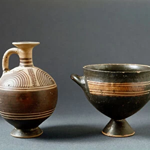 Ceramic vases of protogeometric period, 10th century BC