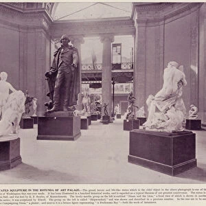 Chicago Worlds Fair, 1893: United States Sculpture in the Rotunda of Art Palace (b / w photo)