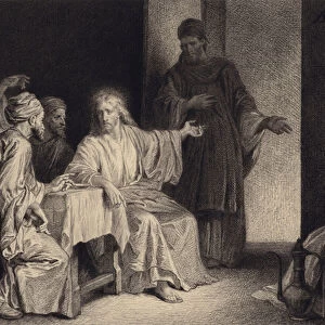 Christ healeth the Man afflicted with Dropsy (engraving)