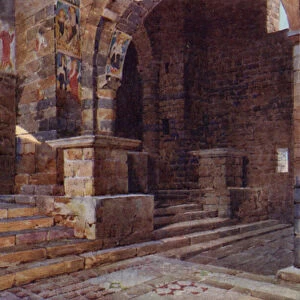 The Church of St Peter (12th Century), Toscanella (colour litho)