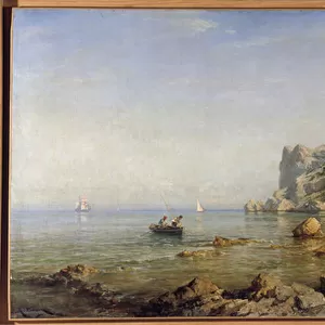 The coast of Sormiou Calanques near Marseille (oil on canvas)