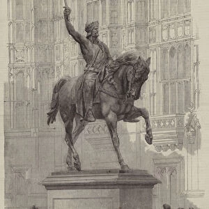 Colossal Statue of Richard Coeur de Lion, by Baron Marochetti, in the Old Palace-Yard, Westminster (engraving)