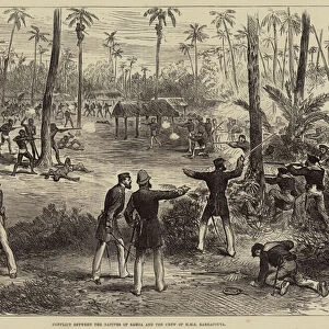 Conflict between the Natives of Samoa and the Crew of HMS Barracouta (engraving)
