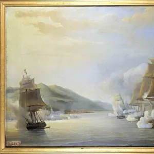 Conquete de l Algerie (1830-1847): "Attack of Algiers by sea, by the French fleet under the command of Admiral Duperre, the 3 / 07 / 1830"Painting by Antoine Leon Morel-Fatio (Morel Fatio) (1810-1871). 1837 approx