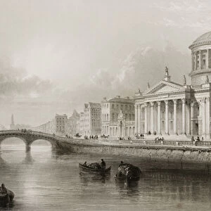 The Four Courts, Dublin, from Scenery and Antiquities of Ireland by George Virtue