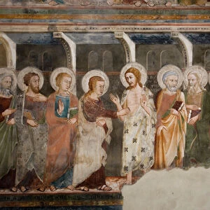 The disbelief of the apostle Thomas, 14th century (Fresco)