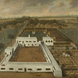 Dutch plantation in Bengal, probably the VOC lodge Kazimbazar, 1665 (oil on canvas)