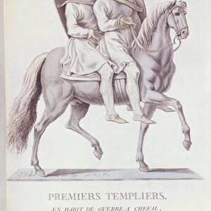 Early Mounted Knights Templar in Battle Dress, 1783 (colour litho)