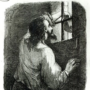 Edmond Dantes imprisoned in the Chateau d If, illustration from The Count