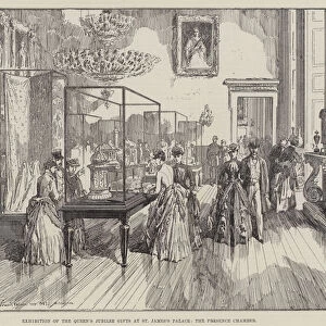Exhibition of the Queens Jubilee Gifts at St Jamess Palace, the Presence Chamber (engraving)