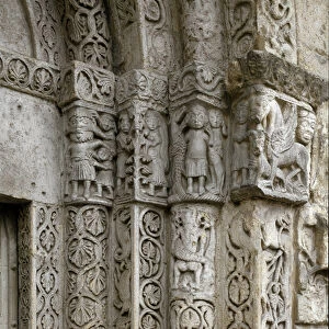 Detail of the facade right side of the gate of the Basilica