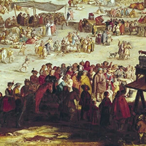 The Fair at Impruneta, detail of the right hand side, 1638 (oil on canvas)