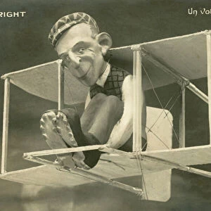 Figurine of Wilbur Wright in a plane (litho)