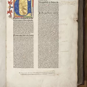 Fol 1, Quaestiones in quattuor libros Sententiarum, by John Duns Scotus (vellum)