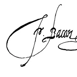 Francis Bacon, signature (engraving)